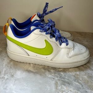 Nike Court Borough Low 2 White Atomic Green DQ7770-100 Size 6Y